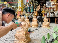 Quy trình sửa nguội tượng Dược Sư bằng đồng – Nghệ thuật tỉ mỉ của người thợ