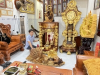 Nội thất dát vàng 9999 cho khách Quận 2 - Đồ Đồng Sài Gòn