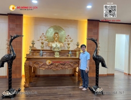 Mẫu phòng thờ Chủ tịch Hồ Chí Minh đẹp trang nghiêm