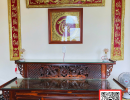 Bộ Hoành Phi Câu Đối Bằng Đồng Cho Bàn Thờ 1m54