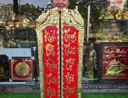 Bộ Liễn Thờ Cửu Huyền Thất Tổ Bằng Đồng Mạ Vàng 24K