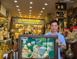 Tranh Hổ Bằng Đồng Mạ Vàng 24K