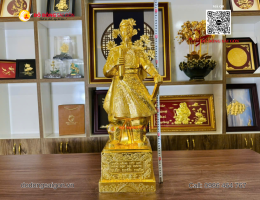 TƯỢNG TRẦN QUỐC TUẤN CAO 70CM DÁT VÀNG