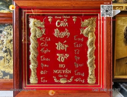 Tấm Cửu Huyền Thất Tổ họ Nguyễn bằng vàng 24k