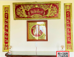 Bộ Hoành Phi Câu Đối Bằng Đồng 135cm