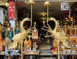 Mẫu Hạc Ngậm Hoa Sen Bằng Đồng Bán Tại Hồ Chí Minh