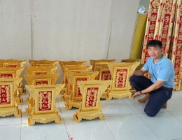 Hoành Phi Câu Đối Dát Vàng 24k