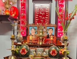 Nội Thất Phòng Thờ Cúng Gia Tiên Tại Long An